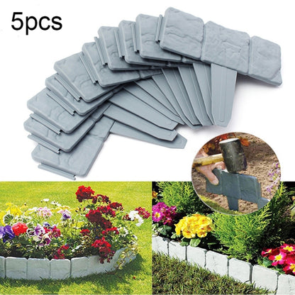 10 PCS รั้วหินเทียมสวนสวนกลางแจ้งสนามหญ้าพลาสติกแยกรั้ว PP Simple Splicable Fence