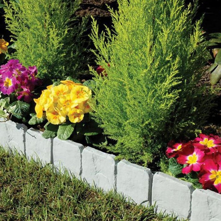 10 PCS รั้วหินเทียมสวนสวนกลางแจ้งสนามหญ้าพลาสติกแยกรั้ว PP Simple Splicable Fence