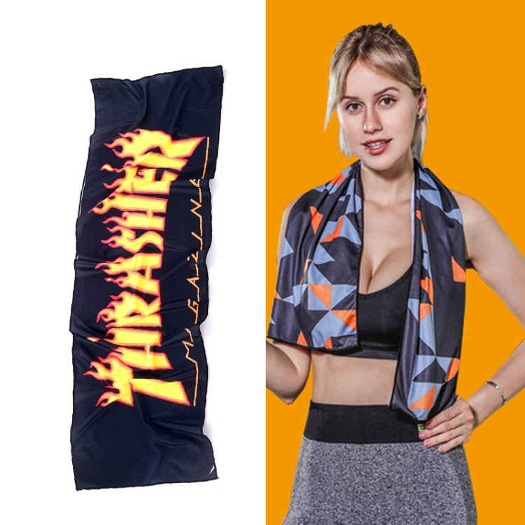 ยิมกีฬาเย็นรู้สึกเย็นดูดซับเหงื่อผ้าเย็นแห้งเร็ว, Quick-Drying Towel, Size: 100 x 30cm(Music Festival), Quick-Drying Towel, Size: 100 x 30cm(Fire), Quick-Drying Towel, Size: 100 x 30cm(Geometric Triangle), Quick-Drying Towel, Size: 100 x 30cm(Bandit)  ...