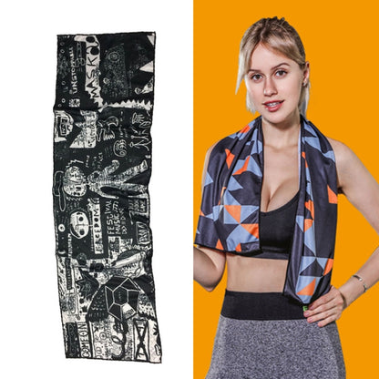 ยิมกีฬาเย็นรู้สึกเย็นดูดซับเหงื่อผ้าเย็นแห้งเร็ว, Quick-Drying Towel, Size: 100 x 30cm(Music Festival), Quick-Drying Towel, Size: 100 x 30cm(Fire), Quick-Drying Towel, Size: 100 x 30cm(Geometric Triangle), Quick-Drying Towel, Size: 100 x 30cm(Bandit)  ...