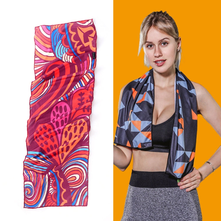 ยิมกีฬาเย็นรู้สึกเย็นดูดซับเหงื่อผ้าเย็นแห้งเร็ว, Quick-Drying Towel, Size: 100 x 30cm(Music Festival), Quick-Drying Towel, Size: 100 x 30cm(Fire), Quick-Drying Towel, Size: 100 x 30cm(Geometric Triangle), Quick-Drying Towel, Size: 100 x 30cm(Bandit)  ...