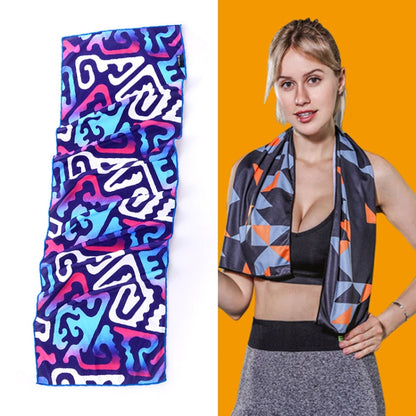 ยิมกีฬาเย็นรู้สึกเย็นดูดซับเหงื่อผ้าเย็นแห้งเร็ว, Quick-Drying Towel, Size: 100 x 30cm(Music Festival), Quick-Drying Towel, Size: 100 x 30cm(Fire), Quick-Drying Towel, Size: 100 x 30cm(Geometric Triangle), Quick-Drying Towel, Size: 100 x 30cm(Bandit)  ...