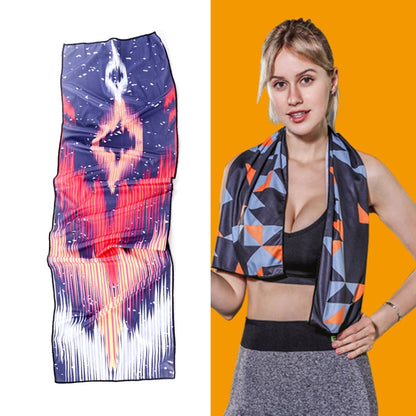 ยิมกีฬาเย็นรู้สึกเย็นดูดซับเหงื่อผ้าเย็นแห้งเร็ว, Quick-Drying Towel, Size: 100 x 30cm(Music Festival), Quick-Drying Towel, Size: 100 x 30cm(Fire), Quick-Drying Towel, Size: 100 x 30cm(Geometric Triangle), Quick-Drying Towel, Size: 100 x 30cm(Bandit)  ...