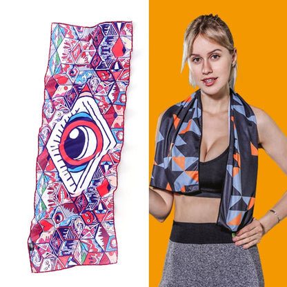 ยิมกีฬาเย็นรู้สึกเย็นดูดซับเหงื่อผ้าเย็นแห้งเร็ว, Quick-Drying Towel, Size: 100 x 30cm(Music Festival), Quick-Drying Towel, Size: 100 x 30cm(Fire), Quick-Drying Towel, Size: 100 x 30cm(Geometric Triangle), Quick-Drying Towel, Size: 100 x 30cm(Bandit)  ...