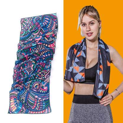 ยิมกีฬาเย็นรู้สึกเย็นดูดซับเหงื่อผ้าเย็นแห้งเร็ว, Quick-Drying Towel, Size: 100 x 30cm(Music Festival), Quick-Drying Towel, Size: 100 x 30cm(Fire), Quick-Drying Towel, Size: 100 x 30cm(Geometric Triangle), Quick-Drying Towel, Size: 100 x 30cm(Bandit)  ...