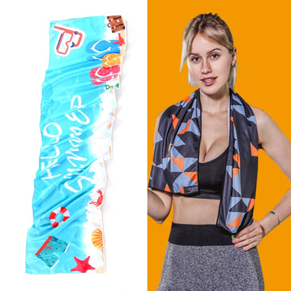 ยิมกีฬาเย็นรู้สึกเย็นดูดซับเหงื่อผ้าเย็นแห้งเร็ว, Quick-Drying Towel, Size: 100 x 30cm(Music Festival), Quick-Drying Towel, Size: 100 x 30cm(Fire), Quick-Drying Towel, Size: 100 x 30cm(Geometric Triangle), Quick-Drying Towel, Size: 100 x 30cm(Bandit)  ...