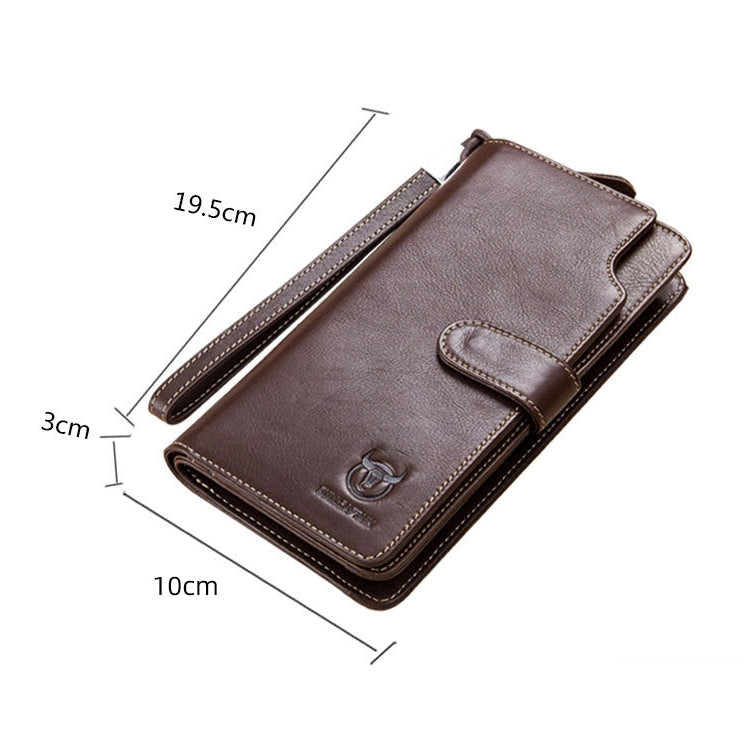 BULL CAPTAIN 028 Man Leather Long Buckle Wallet Retro Cowhide Multi-Function Wallet