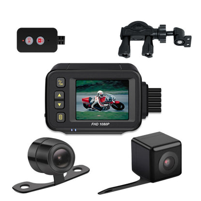 MT30 720P เครื่องบันทึกการขับขี่รถจักรยานยนต์กันน้ำหัวรถจักรเครื่องบันทึกเลนส์คู่หน้าและหลัง, MT30