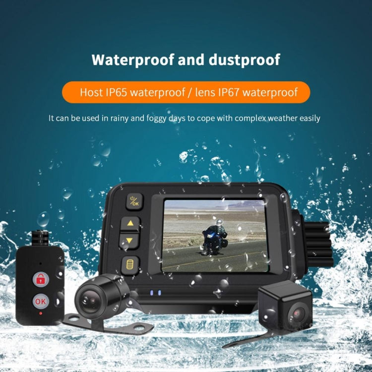 MT30 720P เครื่องบันทึกการขับขี่รถจักรยานยนต์กันน้ำหัวรถจักรเครื่องบันทึกเลนส์คู่หน้าและหลัง, MT30