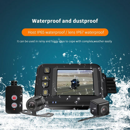 MT30 720P เครื่องบันทึกการขับขี่รถจักรยานยนต์กันน้ำหัวรถจักรเครื่องบันทึกเลนส์คู่หน้าและหลัง, MT30