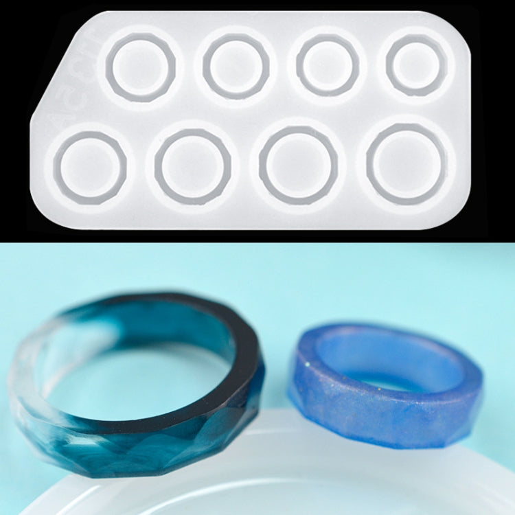 3 in 1 DIY Crystal Dripping Ring Pendant แม่พิมพ์ซิลิโคนรูปโค้งส่วนแม่พิมพ์แหวน, 3 in 1 Ring Mold