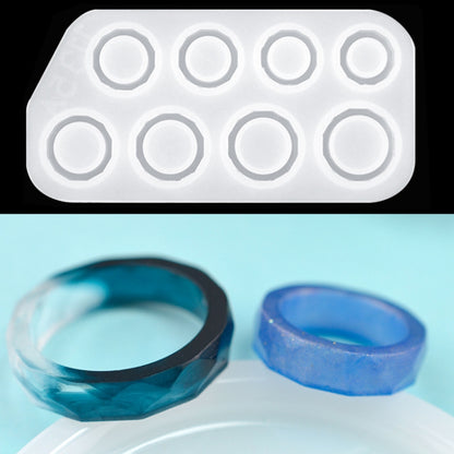 3 in 1 DIY Crystal Dripping Ring Pendant แม่พิมพ์ซิลิโคนรูปโค้งส่วนแม่พิมพ์แหวน, 3 in 1 Ring Mold