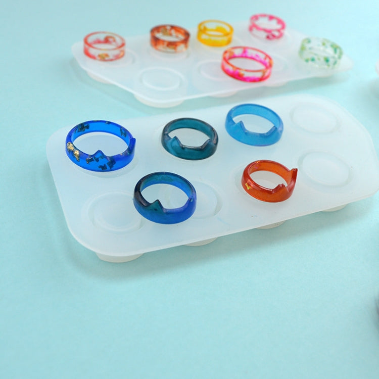 3 in 1 DIY Crystal Dripping Ring Pendant แม่พิมพ์ซิลิโคนรูปโค้งส่วนแม่พิมพ์แหวน, 3 in 1 Ring Mold