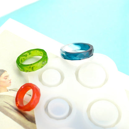 3 in 1 DIY Crystal Dripping Ring Pendant แม่พิมพ์ซิลิโคนรูปโค้งส่วนแม่พิมพ์แหวน, 3 in 1 Ring Mold