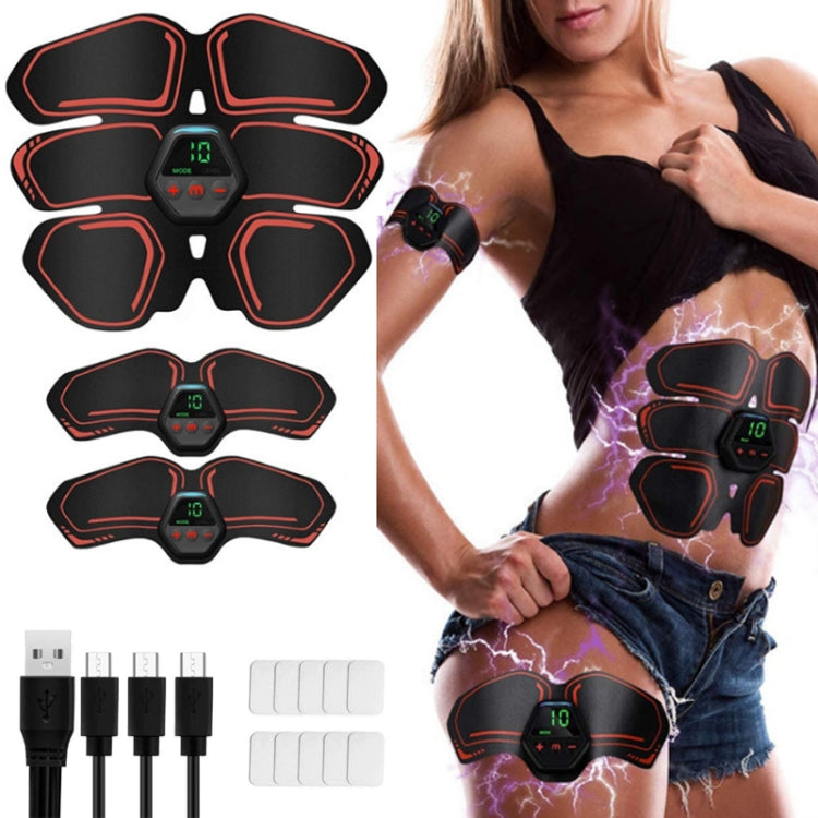 EMS Portable Abdomen Device สติ๊กเกอร์กล้ามเนื้อท้องไฟฟ้าพร้อมจอแสดงผล LCD, EMS Muscle Stickers (Orange Red), EMS Muscle Stickers (Blue Line), EMS Muscle Stickers (Blue Point), EMS Muscle Stickers (Pink)
