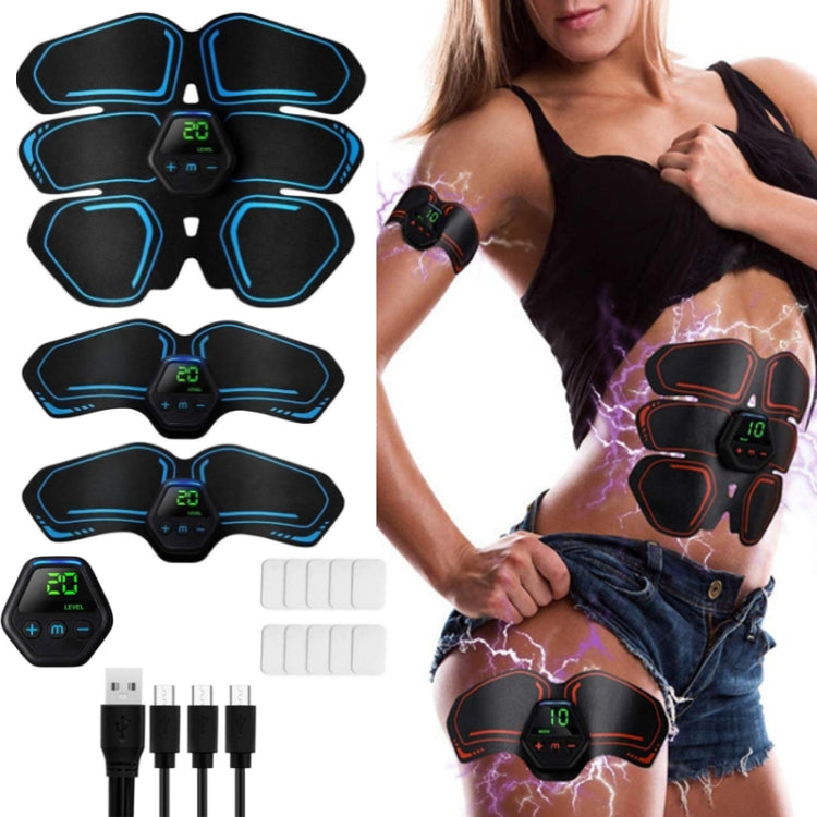 EMS Portable Abdomen Device สติ๊กเกอร์กล้ามเนื้อท้องไฟฟ้าพร้อมจอแสดงผล LCD, EMS Muscle Stickers (Orange Red), EMS Muscle Stickers (Blue Line), EMS Muscle Stickers (Blue Point), EMS Muscle Stickers (Pink)