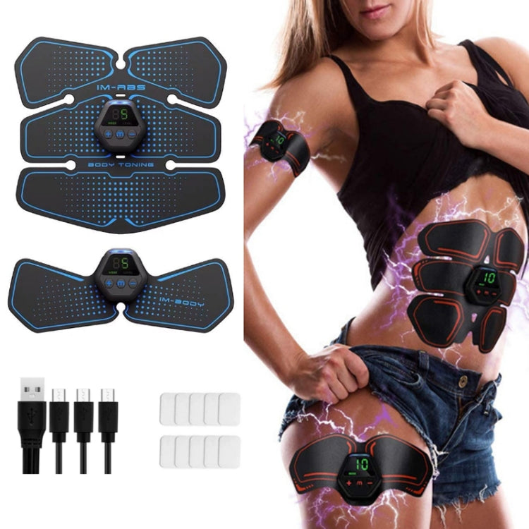 EMS Portable Abdomen Device สติ๊กเกอร์กล้ามเนื้อท้องไฟฟ้าพร้อมจอแสดงผล LCD, EMS Muscle Stickers (Orange Red), EMS Muscle Stickers (Blue Line), EMS Muscle Stickers (Blue Point), EMS Muscle Stickers (Pink)