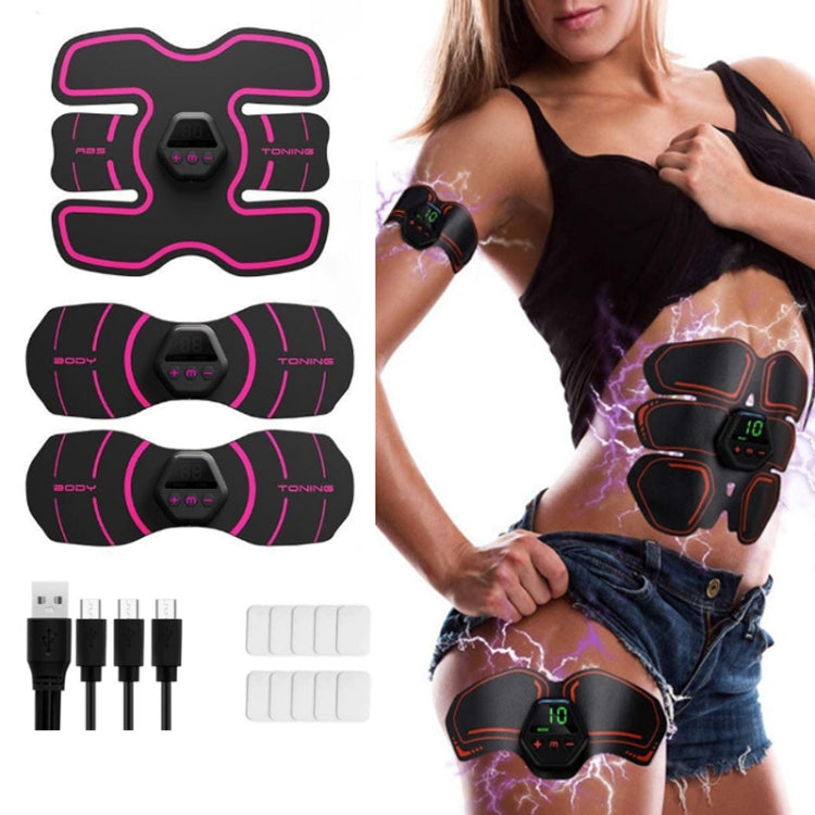 EMS Portable Abdomen Device สติ๊กเกอร์กล้ามเนื้อท้องไฟฟ้าพร้อมจอแสดงผล LCD, EMS Muscle Stickers (Orange Red), EMS Muscle Stickers (Blue Line), EMS Muscle Stickers (Blue Point), EMS Muscle Stickers (Pink)