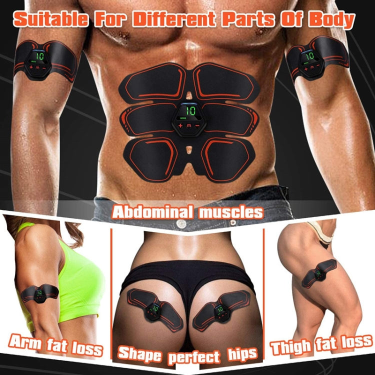EMS Portable Abdomen Device สติ๊กเกอร์กล้ามเนื้อท้องไฟฟ้าพร้อมจอแสดงผล LCD, EMS Muscle Stickers (Orange Red), EMS Muscle Stickers (Blue Line), EMS Muscle Stickers (Blue Point), EMS Muscle Stickers (Pink)