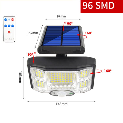 TG-TY085 Solar Outdoor Human Body Induction Wall Light Household Garden Waterproof Street Light with รีโมทคอนโทรล, Spec:, 96 LED Integrated, 96 COB Integrated, 96 LED Separated, 96 COB Separated, 168 LED  Integrated, 168 COB  Integrated, 168 LED Separa...