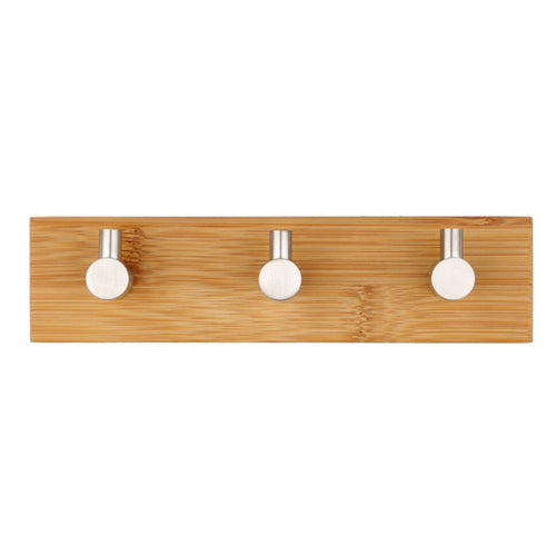 สแตนเลสไม้ไผ่ไม้สามแถวตะขอตะขอติดประตูห้องครัวห้องน้ำ, Door Sticky Three Hook