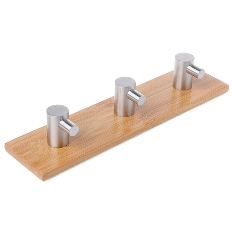 สแตนเลสไม้ไผ่ไม้สามแถวตะขอตะขอติดประตูห้องครัวห้องน้ำ, Door Sticky Three Hook