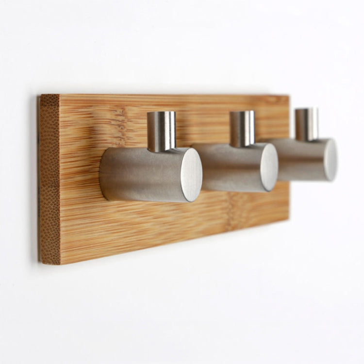 สแตนเลสไม้ไผ่ไม้สามแถวตะขอตะขอติดประตูห้องครัวห้องน้ำ, Door Sticky Three Hook