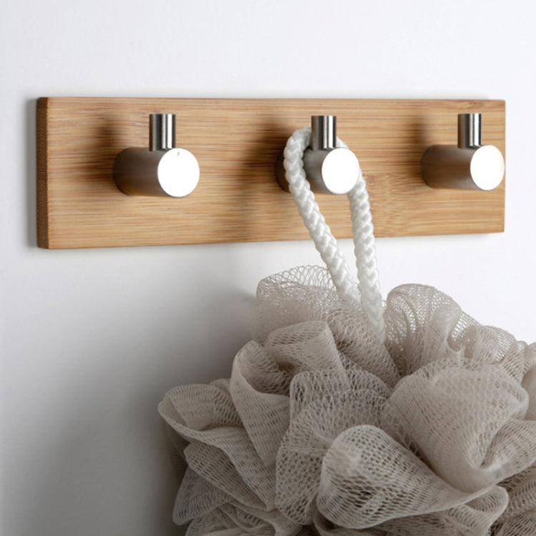 สแตนเลสไม้ไผ่ไม้สามแถวตะขอตะขอติดประตูห้องครัวห้องน้ำ, Door Sticky Three Hook