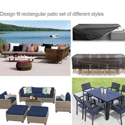 ผ้าคลุมเฟอร์นิเจอร์ผ้า Oxford กลางแจ้งสวนกันฝุ่นกันน้ำและ UV-Proof โต๊ะและเก้าอี้ฝาครอบป้องกัน, 242x162x100cm, 308x138x89cm, 213x132x74cm, 180x120x74cm, 126x126x74cm, 123x61x72cm, 115x115x74cm, 315x160x74cm, 230x165x80cm, 210x140x80cm, 210x110x70cm    ...