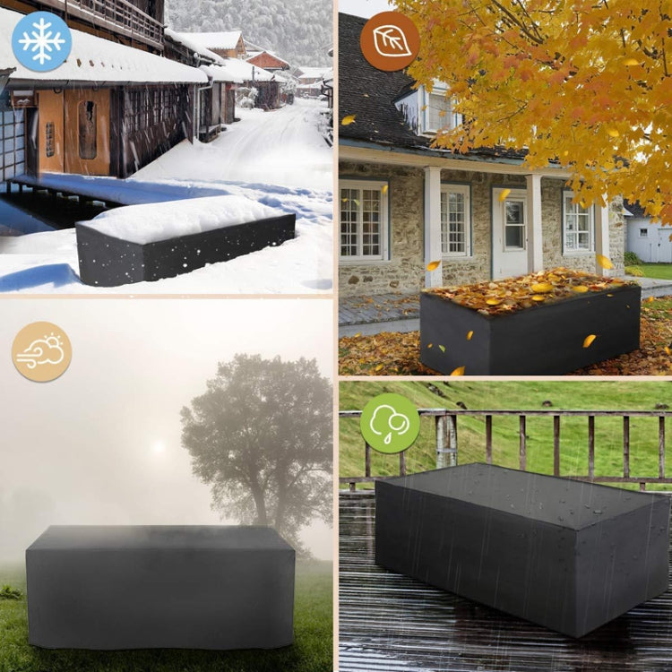 ผ้าคลุมเฟอร์นิเจอร์ผ้า Oxford กลางแจ้งสวนกันฝุ่นกันน้ำและ UV-Proof โต๊ะและเก้าอี้ฝาครอบป้องกัน, 242x162x100cm, 308x138x89cm, 213x132x74cm, 180x120x74cm, 126x126x74cm, 123x61x72cm, 115x115x74cm, 315x160x74cm, 230x165x80cm, 210x140x80cm, 210x110x70cm    ...