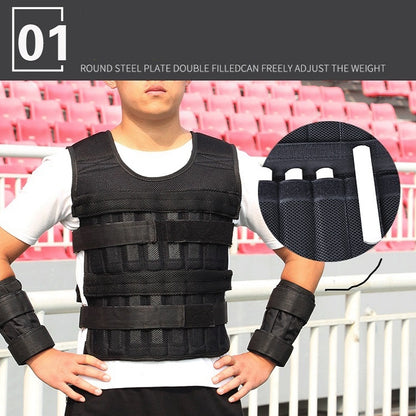 เสื้อกั๊กยกน้ำหนัก ขาและแขน สายรัดรับน้ำหนัก ฟิตเนส เทรนนิ่ง อุปกรณ์ยกน้ำหนัก, 1kg Vest, 3kg Vest, 5kg Vest, 10kg Vest, 15kg Vest, 10kg Suit, 15kg Suit