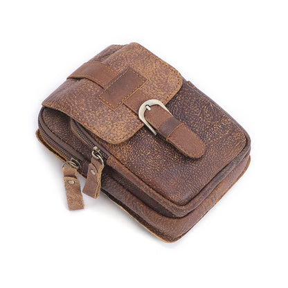 6371 Men Mobile Phone Belt Bag Multifunctional Retro Satchel Waist Bag