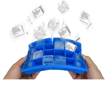 24 กริดซิลิโคน ICE CUBE ถาดแม่พิมพ์สแควร์รูปร่าง ICE CUBE Maker ผลไม้ Popsicle ไอศกรีมแม่พิมพ์, 24-Grid(Grass green), 24-Grid(Rose red)