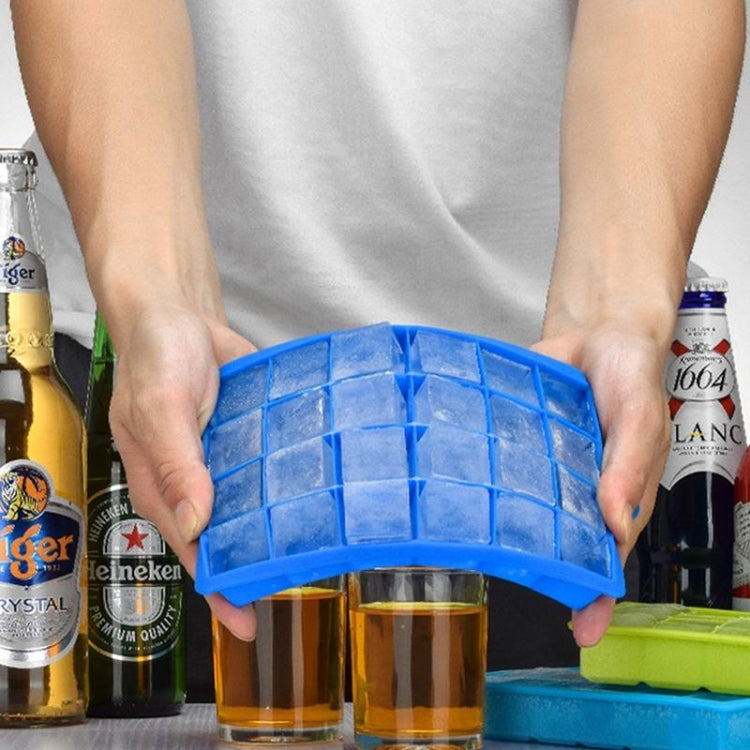24 กริดซิลิโคน ICE CUBE ถาดแม่พิมพ์สแควร์รูปร่าง ICE CUBE Maker ผลไม้ Popsicle ไอศกรีมแม่พิมพ์, 24-Grid(Grass green), 24-Grid(Rose red)