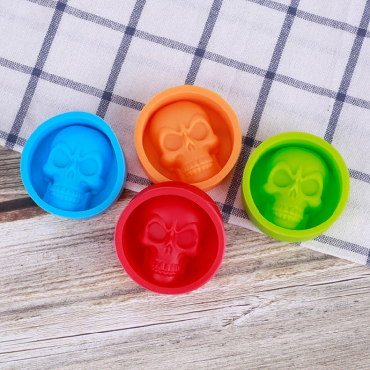 ห้องครัวกล่องน้ำแข็งซิลิโคนเกรดอาหาร Skull ICE Lattice Creative วิสกี้ ICE Ball ICE Mould, Cat Paw Shape(Red), Skull Shape(Blue), Skull ShapeGreen), Skull Shape(Orange)