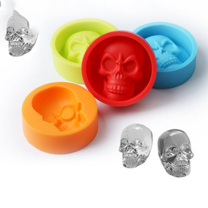 ห้องครัวกล่องน้ำแข็งซิลิโคนเกรดอาหาร Skull ICE Lattice Creative วิสกี้ ICE Ball ICE Mould, Cat Paw Shape(Red), Skull Shape(Blue), Skull ShapeGreen), Skull Shape(Orange)