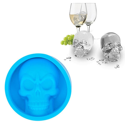 ห้องครัวกล่องน้ำแข็งซิลิโคนเกรดอาหาร Skull ICE Lattice Creative วิสกี้ ICE Ball ICE Mould, Cat Paw Shape(Red), Skull Shape(Blue), Skull ShapeGreen), Skull Shape(Orange)