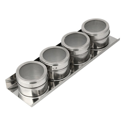 ชุดขวดใส่น้ำซอสปรุงรสครัวแม่เหล็กสแตนเลส, Stainless Steel Seasoning Cruet Set