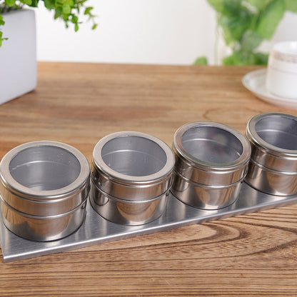 ชุดขวดใส่น้ำซอสปรุงรสครัวแม่เหล็กสแตนเลส, Stainless Steel Seasoning Cruet Set