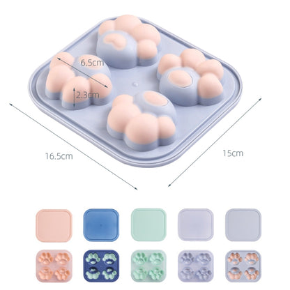 ครัวเรือน Cat PAW รูปร่างซิลิโคนกล่องน้ำแข็ง ICE CUBE แม่พิมพ์ ICE Hockey DIY กล่องอาหารเสริมพร้อมฝาปิด, Cat Paw Shape(Lilac Purple), Cat Paw Shape(Shrimp Red), Cat Paw Shape(Vegetation Green), Cat Paw Shape(Blue Green), Cat Paw Shape(Pink Purple)