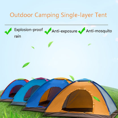 T015 Outdoor Camping เต็นท์ชั้นเดียวแคมป์ปิ้งเต็นท์ทัวร์ชายหาด, การจัดส่งสีแบบสุ่ม, For 2 People, 3-4 People