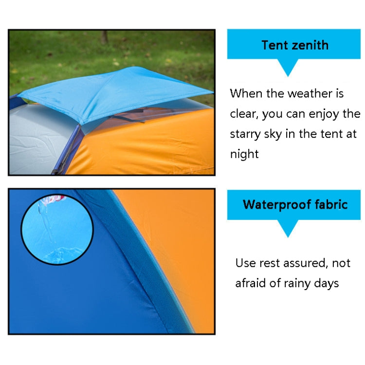 T015 Outdoor Camping เต็นท์ชั้นเดียวแคมป์ปิ้งเต็นท์ทัวร์ชายหาด, การจัดส่งสีแบบสุ่ม, For 2 People, 3-4 People
