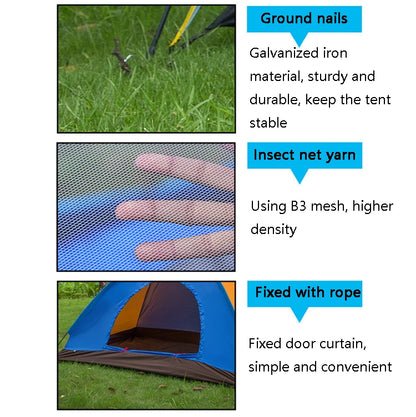 T015 Outdoor Camping เต็นท์ชั้นเดียวแคมป์ปิ้งเต็นท์ทัวร์ชายหาด, การจัดส่งสีแบบสุ่ม, For 2 People, 3-4 People