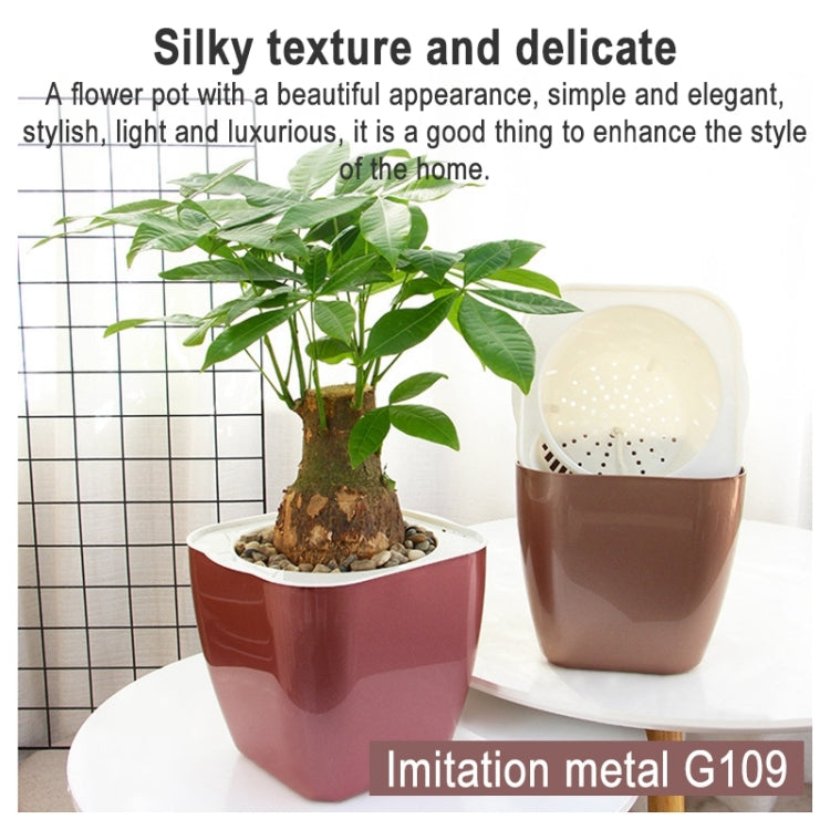 กระถางดอกไม้พลาสติกเก็บน้ำหลากสี 3 ชิ้น, G109 Medium Pot, G105 Small Pot