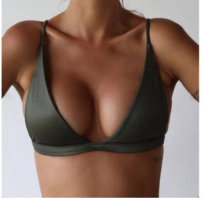 ฤดูร้อนเซ็กซี่บิกินี่ผู้หญิงชุดว่ายน้ำเอวสูงชุดว่ายน้ำว่ายน้ำ Halter Push Up บิกินี่เบาะ Bra Bralette ชุดว่ายน้ำ, S, M, L, XL