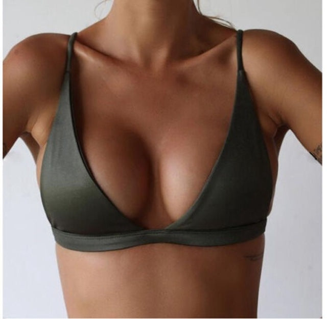 ฤดูร้อนเซ็กซี่บิกินี่ผู้หญิงชุดว่ายน้ำเอวสูงชุดว่ายน้ำว่ายน้ำ Halter Push Up บิกินี่เบาะ Bra Bralette ชุดว่ายน้ำ, S, M, L, XL