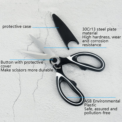 กรรไกรครัว PCS 4 ชิ้นกรรไกรสแตนเลสแบบมัลติฟังก์ชั่น, 4 in 1 Kitchen Scissors