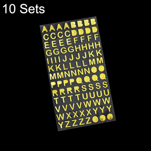 10 ชุดบัญชีมือสติกเกอร์ตัวอักษรและตัวเลข Diary Plan ชุดสติกเกอร์ DIY, Bronze Physical Letter, Bronze Cartoon Letter, Bronze Number, Hot Silver Physical Letter, Hot Silver Cartoon Letter, Hot Silver Number