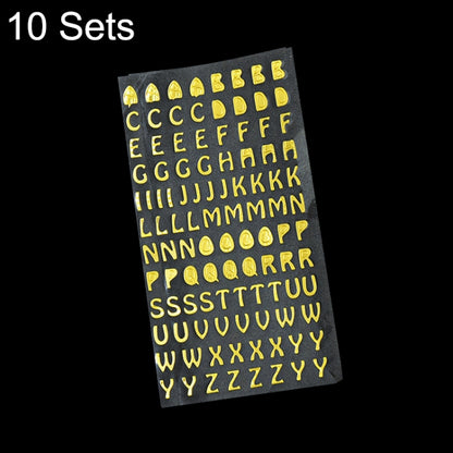 10 ชุดบัญชีมือสติกเกอร์ตัวอักษรและตัวเลข Diary Plan ชุดสติกเกอร์ DIY, Bronze Physical Letter, Bronze Cartoon Letter, Bronze Number, Hot Silver Physical Letter, Hot Silver Cartoon Letter, Hot Silver Number