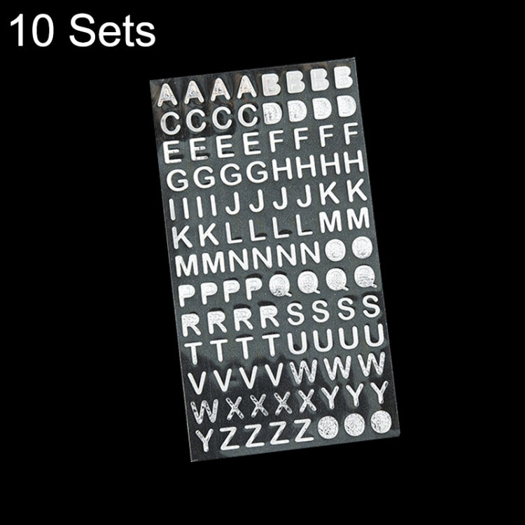 10 ชุดบัญชีมือสติกเกอร์ตัวอักษรและตัวเลข Diary Plan ชุดสติกเกอร์ DIY, Bronze Physical Letter, Bronze Cartoon Letter, Bronze Number, Hot Silver Physical Letter, Hot Silver Cartoon Letter, Hot Silver Number